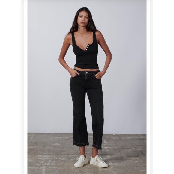 Zara The Ness Cropped Flare Jeans - Picture 2 of 7